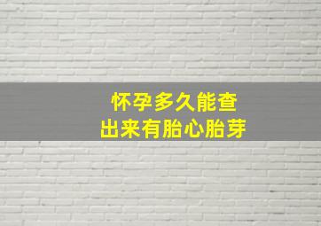 怀孕多久能查出来有胎心胎芽