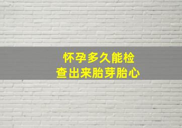 怀孕多久能检查出来胎芽胎心