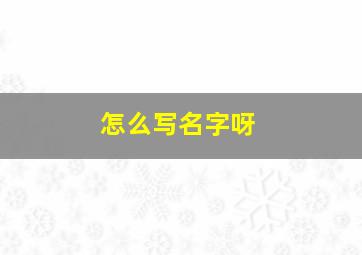 怎么写名字呀