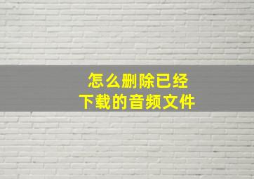 怎么删除已经下载的音频文件