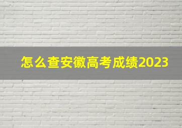 怎么查安徽高考成绩2023