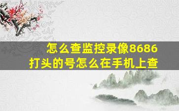 怎么查监控录像8686打头的号怎么在手机上查