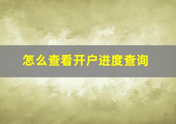 怎么查看开户进度查询