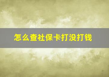 怎么查社保卡打没打钱