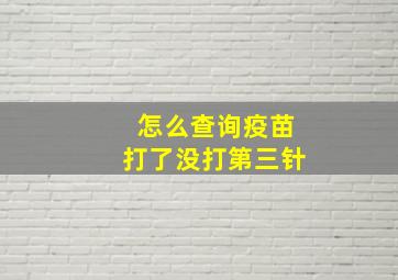 怎么查询疫苗打了没打第三针