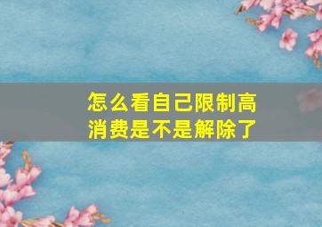 怎么看自己限制高消费是不是解除了