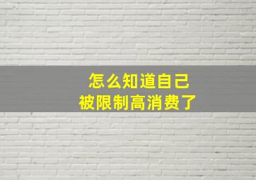 怎么知道自己被限制高消费了