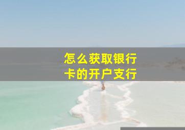 怎么获取银行卡的开户支行