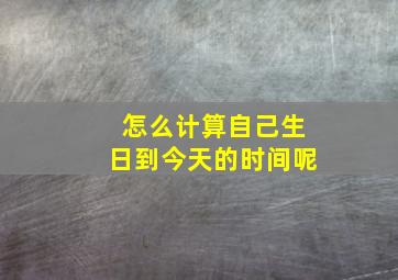 怎么计算自己生日到今天的时间呢