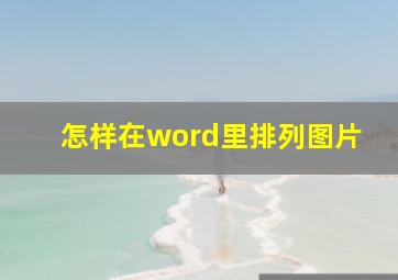 怎样在word里排列图片