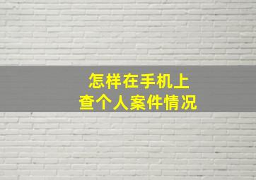 怎样在手机上查个人案件情况