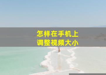 怎样在手机上调整视频大小