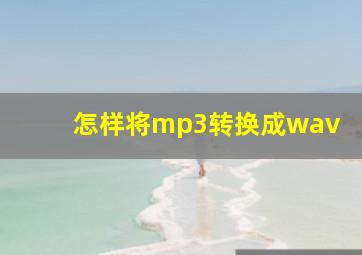 怎样将mp3转换成wav