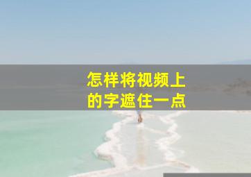 怎样将视频上的字遮住一点