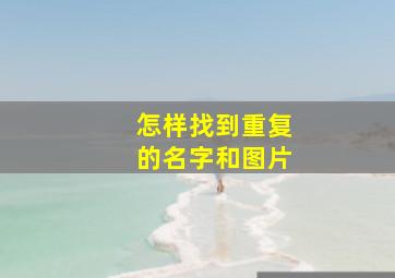 怎样找到重复的名字和图片