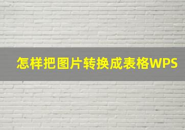 怎样把图片转换成表格WPS