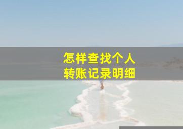 怎样查找个人转账记录明细