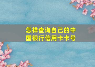 怎样查询自己的中国银行信用卡卡号