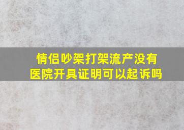 情侣吵架打架流产没有医院开具证明可以起诉吗