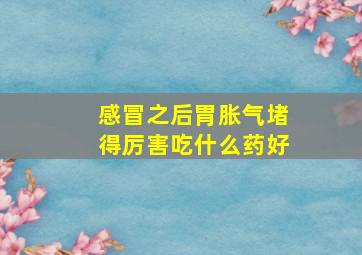 感冒之后胃胀气堵得厉害吃什么药好