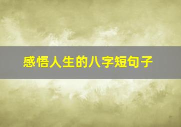 感悟人生的八字短句子