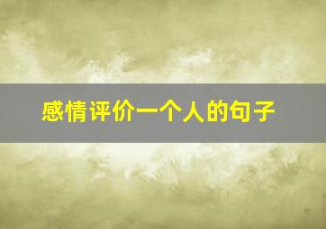 感情评价一个人的句子