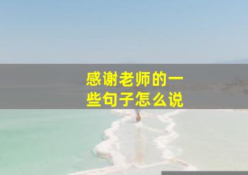 感谢老师的一些句子怎么说