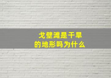 戈壁滩是干旱的地形吗为什么