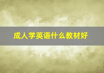 成人学英语什么教材好