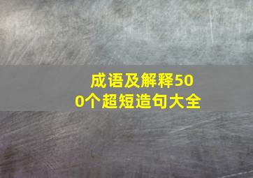 成语及解释500个超短造句大全