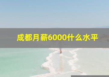 成都月薪6000什么水平