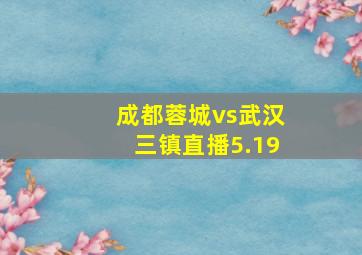 成都蓉城vs武汉三镇直播5.19