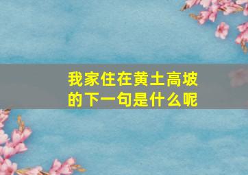 我家住在黄土高坡的下一句是什么呢