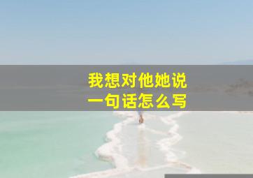 我想对他她说一句话怎么写