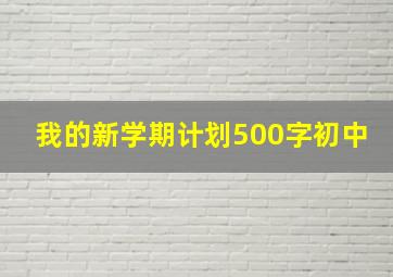 我的新学期计划500字初中