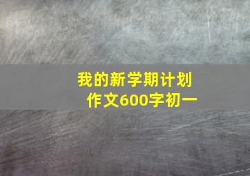 我的新学期计划作文600字初一