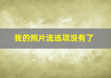 我的照片流选项没有了