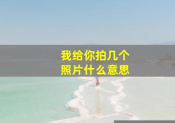 我给你拍几个照片什么意思