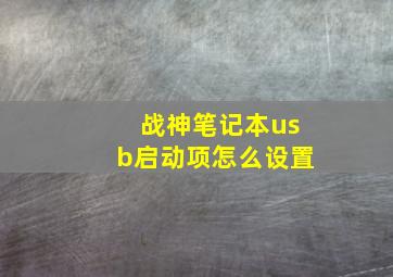 战神笔记本usb启动项怎么设置