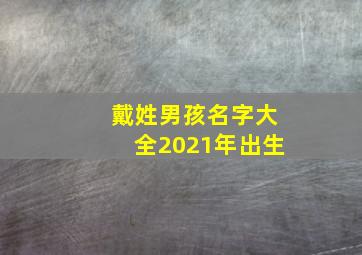 戴姓男孩名字大全2021年出生