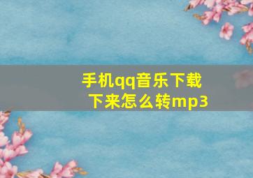 手机qq音乐下载下来怎么转mp3