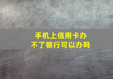 手机上信用卡办不了银行可以办吗