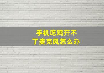 手机吃鸡开不了麦克风怎么办