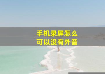 手机录屏怎么可以没有外音