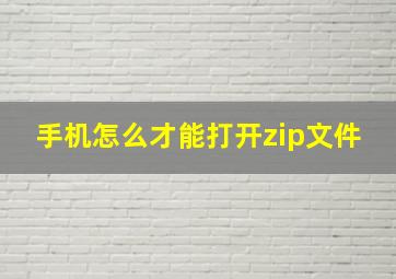 手机怎么才能打开zip文件