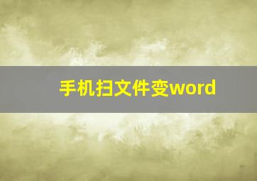 手机扫文件变word