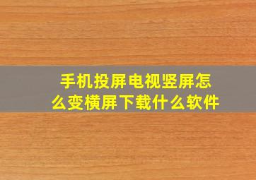 手机投屏电视竖屏怎么变横屏下载什么软件