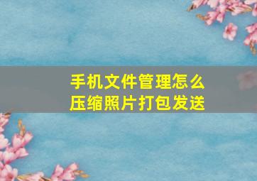 手机文件管理怎么压缩照片打包发送