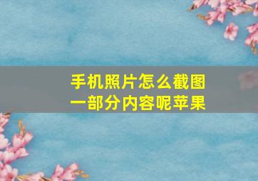 手机照片怎么截图一部分内容呢苹果