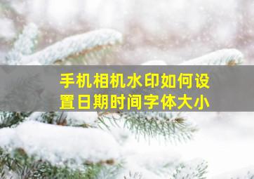 手机相机水印如何设置日期时间字体大小